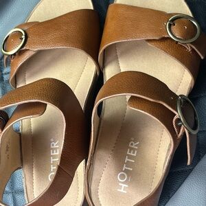 Hotter Women's Tan Sandals with Buckle